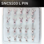 SNCS103 RABBIT STONE SILVER (L PIN ) 20pcs 75cent each