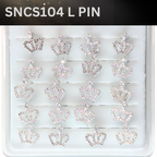 SNCS104 CROWN STONE SILVER (L PIN) 20pcs 75cent each