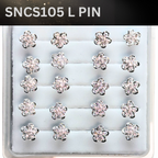 SNCS105 FLOWER STONE SILVER (L PIN) 20pcs 75cent each