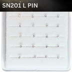 SN201 1.7MM STONE SILVER ( L PIN ) 20pcs 25cent each