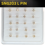 SNG203 2.5MM STONE GOLD ( L PIN ) 20pcs 25cent each