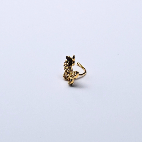 SNCG102 TWO BUTTERFLY STONE GOLD (L PIN) 20pcs 75cent each