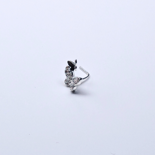 SNCS102 TWO BUTTERFLY STONE SILVER(L PIN) 20pcs 75cent each