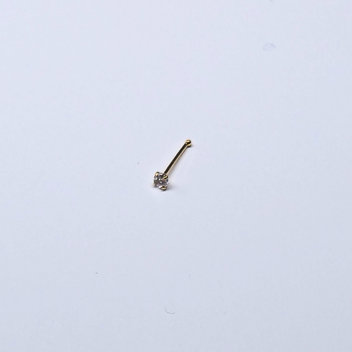 SNG401 3.0MM SQ STONE GOLD ( NOSE BONE ) 20pcs 25cent each