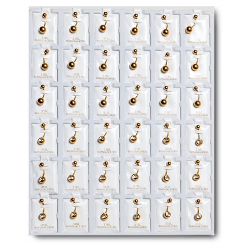 GMB36 GOLD PLATING METAL BELLY RING 36PCS $12.60 (0.35 EACH)