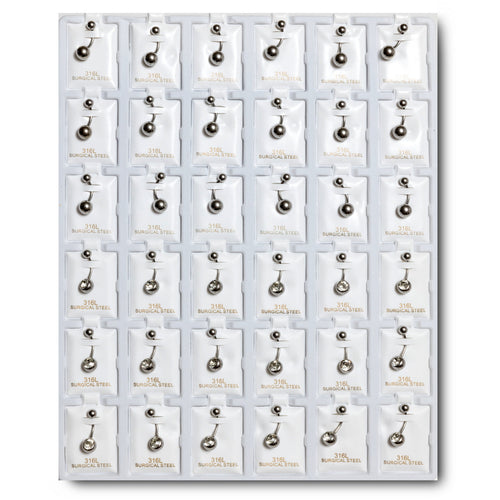 RMB36 RHODIUM METAL BELLY RING 36PCS $12.60 (0.35 EACH)