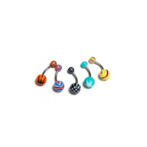 AMB36 ACRYLIC & METAL MIX BELLY RING 36PCS $12.60 ( 0.35 EACH)