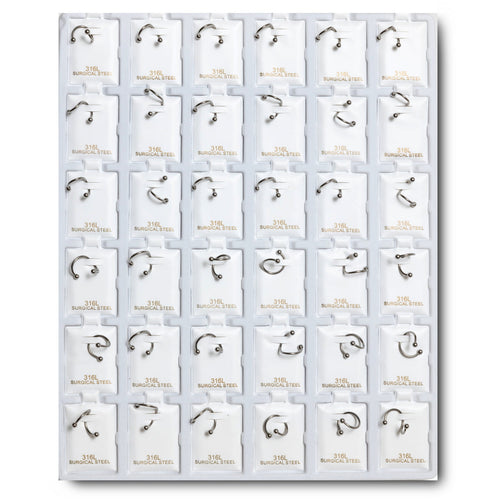 RMT36 RHODIUM METAL BALL SPIRAL TWISTER RING 36PCS $12.60 (0.35 EACH)