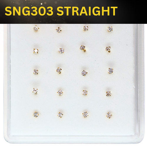 SNG303   2.5MM STONE GOLD ( STRAIGHT ) 20pcs 25cent each