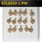 SCLG 103 DANGLE DESING STONE GOLD ( L PIN) 15PCS 0.75