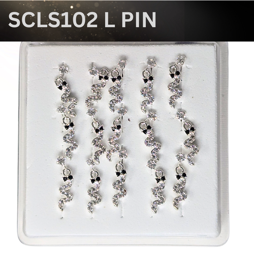 SCLS 102 DANGLE DESING STONE SILVER ( L PIN) 15PCS 0.75