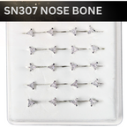 SN307 3.0MM TRIANGLE CUBIC STONE SILVER (NOSE BONE) 20pcs 35cent each