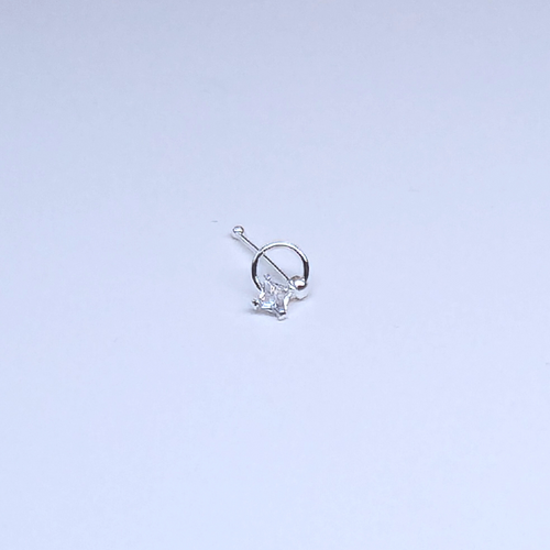 SN619  2.5MM SQ CUBIC ON RING SILVER (NOSE BONE) 20pcs 40cent each