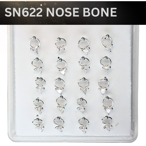 SN622 3.0MM TRIANGLE CUBIC ON RING SILVER (NOSE BONE) 20pcs 40cent each