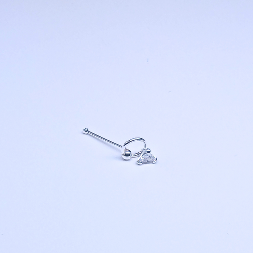 SN622 3.0MM TRIANGLE CUBIC ON RING SILVER (NOSE BONE) 20pcs 40cent each