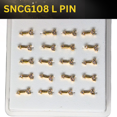 SNCG 108 DESIGN STONE GOLD ( L PIN ) 20PCS 0.75 EACH