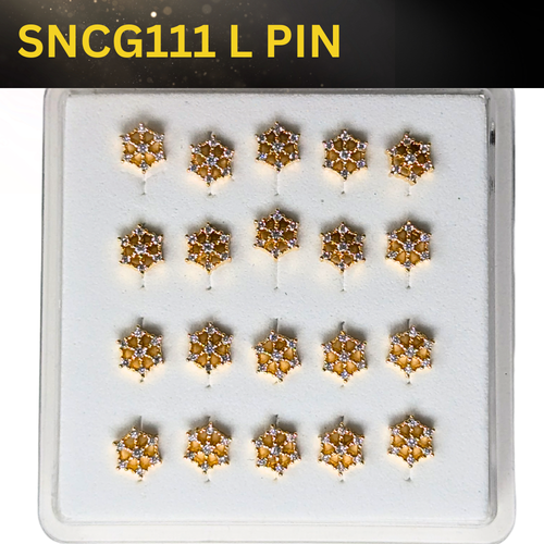 SNCG 111 DESIGN STONE GOLD ( L PIN ) 20PCS 0.75 EACH