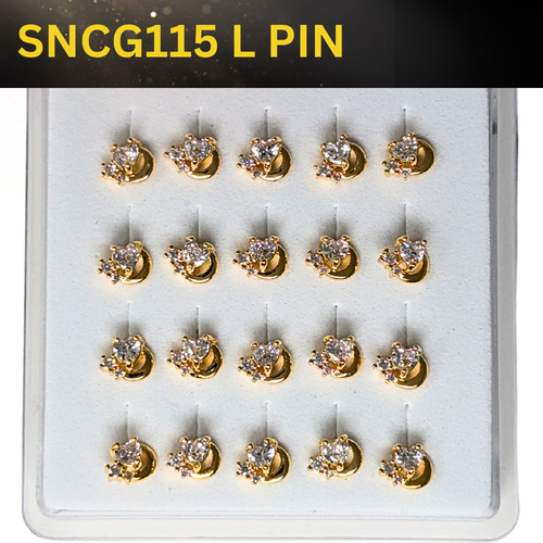 SNCG 115 DESIGN STONE GOLD ( L PIN ) 20PCS 0.75 EACH