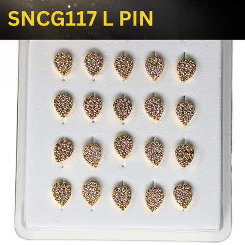 SNCG 117 DESIGN STONE GOLD ( L PIN ) 20PCS 0.75 EACH