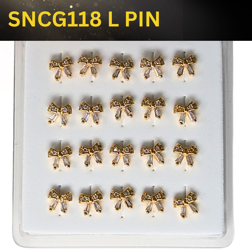 SNCG 118 DESIGN STONE GOLD ( L PIN ) 20PCS 0.75 EACH