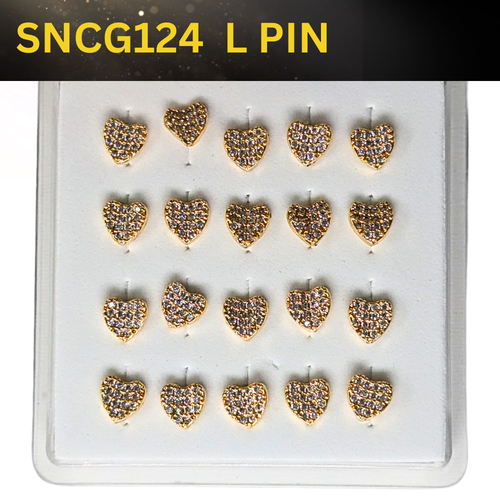 SNCG 124 DESIGN STONE GOLD ( L PIN ) 20PCS 0.75 EACH