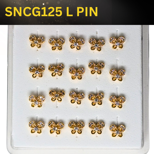 SNCG 125 DESIGN STONE GOLD ( L PIN ) 20PCS 0.75 EACH