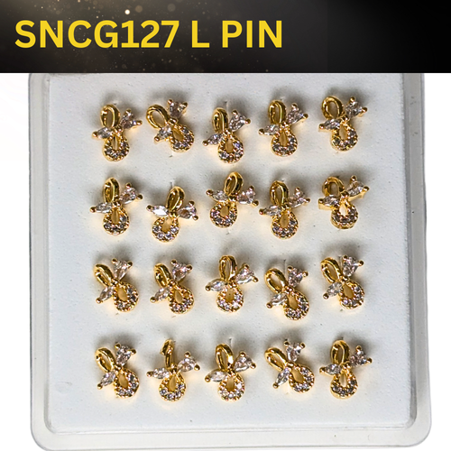 SNCG 127 DESIGN STONE GOLD ( L PIN ) 20PCS 0.75 EACH