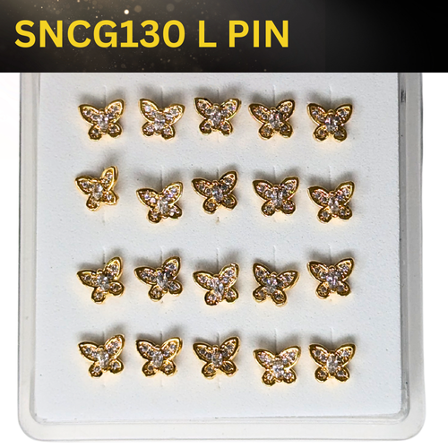 SNCG 130 DESIGN STONE GOLD ( L PIN ) 20PCS 0.75 EACH