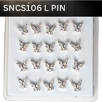 SNCS 106 DESIGN STONE SILVER ( L PIN ) 20PCS 0.75 EACH