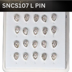 SNCS 107 DESIGN STONE SILVER ( L PIN ) 20PCS 0.75 EACH