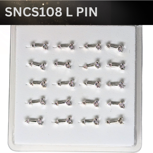 SNCS 108DESIGN STONE SILVER ( L PIN ) 20PCS 0.75 EACH