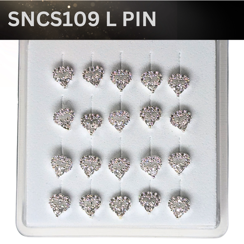 SNCS 109 DESIGN STONE SILVER ( L PIN ) 20PCS 0.75 EACH