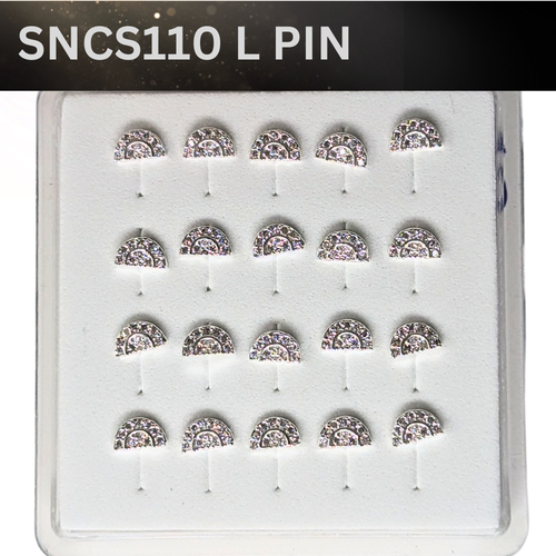 SNCS 110 DESIGN STONE SILVER ( L PIN ) 20PCS 0.75 EACH