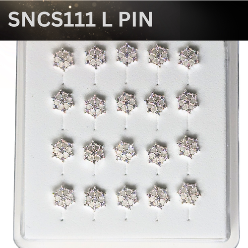 SNCS 111 DESIGN STONE SILVER ( L PIN ) 20PCS 0.75 EACH