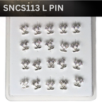 SNCS 113 DESIGN STONE SILVER ( L PIN ) 20PCS 0.75 EACH