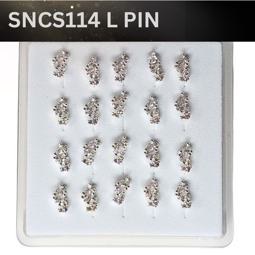 SNCS 114 DESIGN STONE SILVER ( L PIN ) 20PCS 0.75 EACH