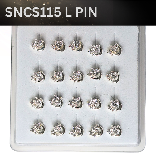 SNCS 115DESIGN STONE SILVER ( L PIN ) 20PCS 0.75 EACH