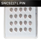 SNCS 117 DESIGN STONE SILVER ( L PIN ) 20PCS 0.75 EACH