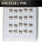 SNCS 118 DESIGN STONE SILVER ( L PIN ) 20PCS 0.75 EACH