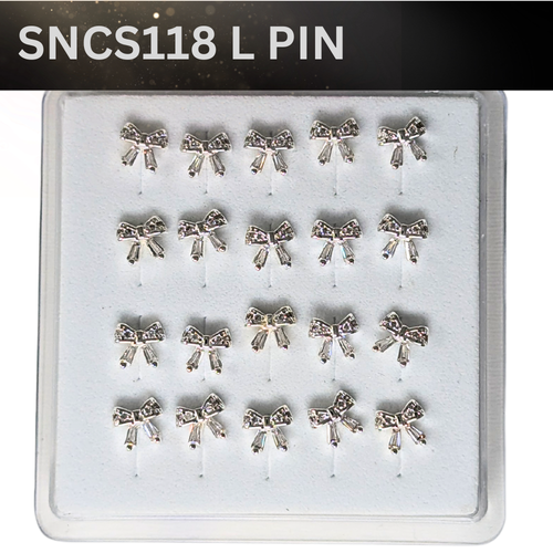 SNCS 118 DESIGN STONE SILVER ( L PIN ) 20PCS 0.75 EACH