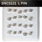 SNCS 121 DESIGN STONE SILVER ( L PIN ) 20PCS 0.75 EACH