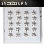 SNCS 122 DESIGN STONE SILVER ( L PIN ) 20PCS 0.75 EACH