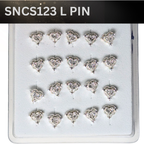 SNCS 123 DESIGN STONE SILVER ( L PIN ) 20PCS 0.75 EACH