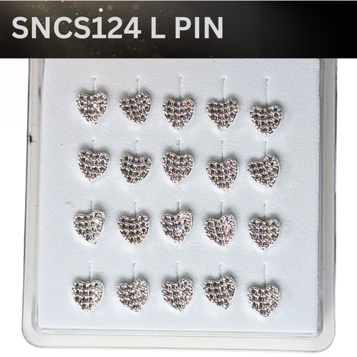 SNCS 124 DESIGN STONE SILVER ( L PIN ) 20PCS 0.75 EACH