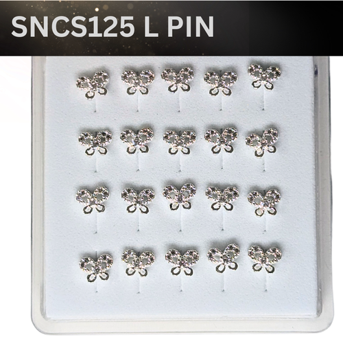 SNCS 125 DESIGN STONE SILVER ( L PIN ) 20PCS 0.75 EACH