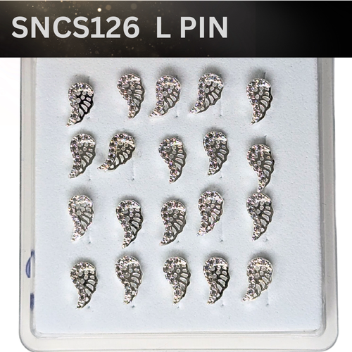 SNCS 126 DESIGN STONE SILVER ( L PIN ) 20PCS 0.75 EACH