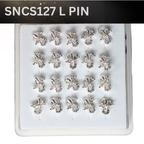 SNCS 127 DESIGN STONE SILVER ( L PIN ) 20PCS 0.75 EACH