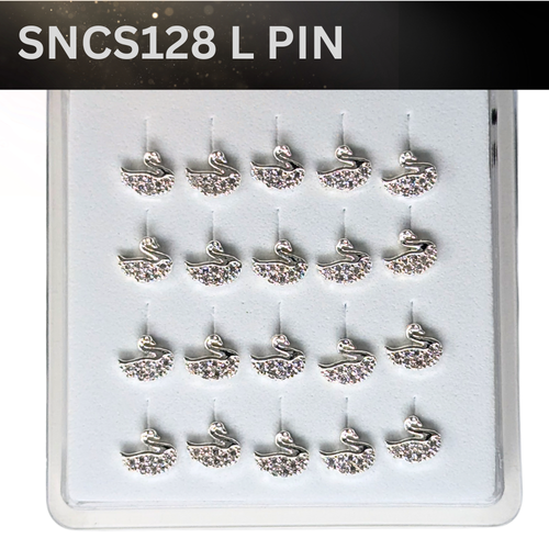 SNCS 128 DESIGN STONE SILVER ( L PIN ) 20PCS 0.75 EACH