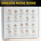 SNG306 3.0MM SQ CUBIC STONE GOLD (NOSE BONE) 20pcs 35cent each