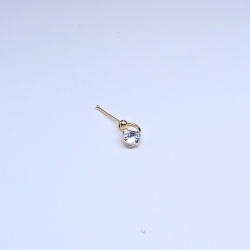 SNG621 4.0MM HEART CUBIC ON RING GOLD (NOSE BONE) 20pcs 40cent each